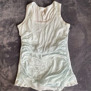 Pete Women's Ruched Sleeveless Tank Top Light Blue Size Large